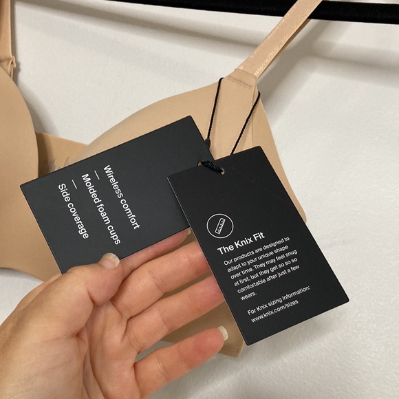 New Knix Wingwoman Bra Womens 32B Beige Tan Wireless Comfort Contour - Picture 13 of 14